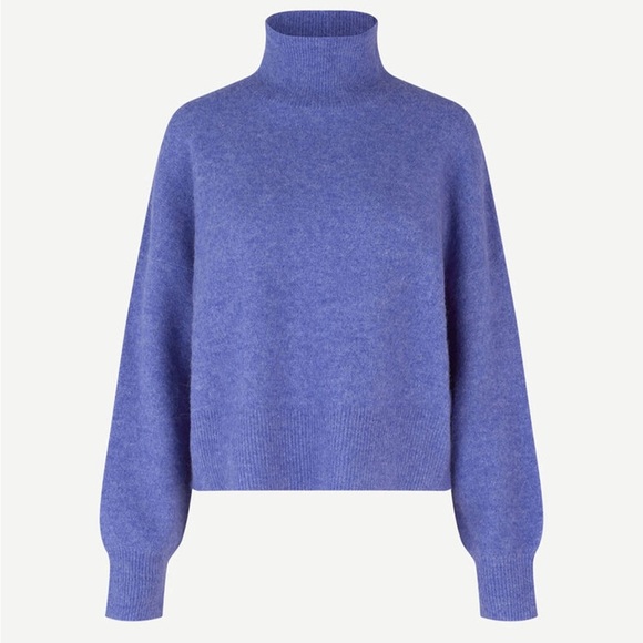 SAMSØE SAMSØE Iris Bloom Nola t-n 7355 Alpaca-wool Turtlneck Sweater Purple Sz S - Picture 3 of 9